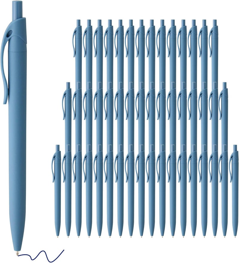 deegtran Pens Bulk, 50 Pack No Bleed Click Pens, Wholesale Retractable Ballpoint Pens, Pen Medium Point, Smooth Ink Pen, 1.0MM Blue Ink - Image 1